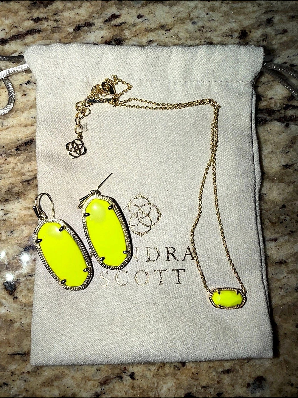 Kendra Scott Elisa Pendant Necklace and Danielle Statement Earrings Set Danielle